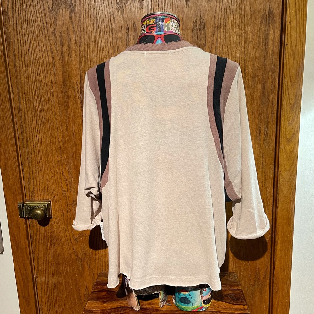 Free People Beige and Brown Long Sleeve Tee - Picture 5 of 5